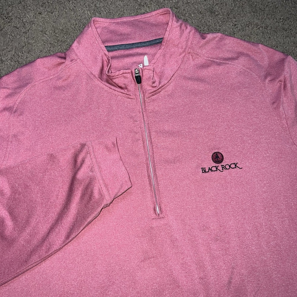 Johnnie-O Men's XL Strawberry 1/4 Zip Mock Neck Long Sleeve Pullover